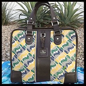 LA.M.B. Kerry Jacquard Triple Zip Oxford Handbag